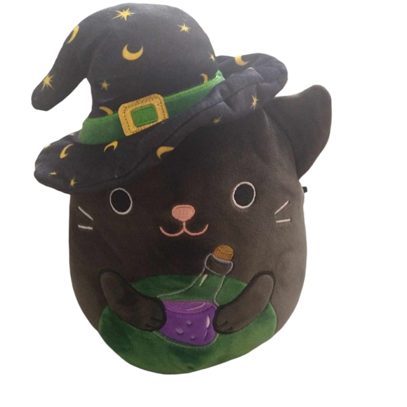 10" Halloween Squishmellow Cleo Black Cat Witch With Potion Bottle - Picture 1 of 7